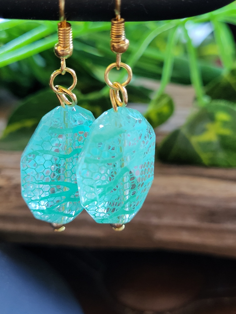 Teal Dangle Earrings